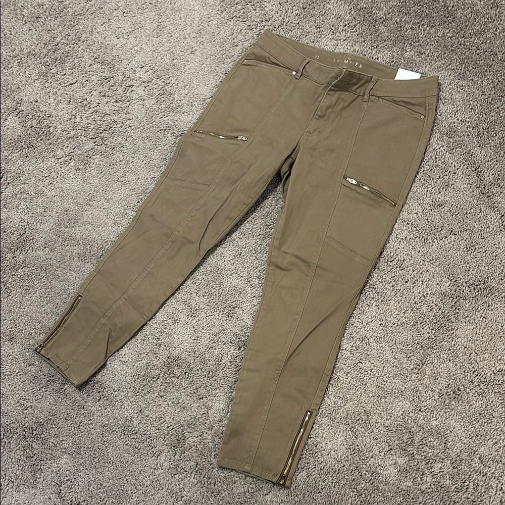 White House Black Market Olive Skinny Pants